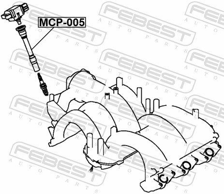 FEBEST Stik, tændspole mcp005 for MITSUBISHI