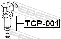 FEBEST Stik, tændspole tcp001 for TOYOTA