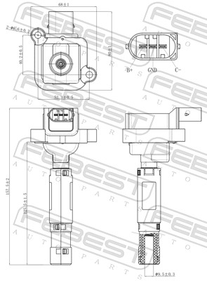 FEBEST Tændspole 16640004 for MERCEDES-BENZ