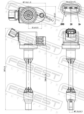 FEBEST Tændspole 01640013 for TOYOTA