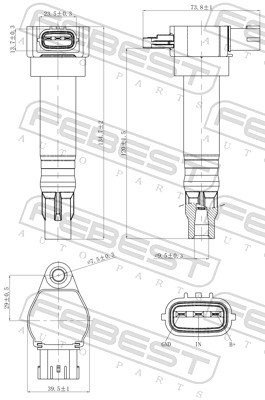 FEBEST Tændspole 04640006 for CITROËN/PEUGEOT MITSUBISHI