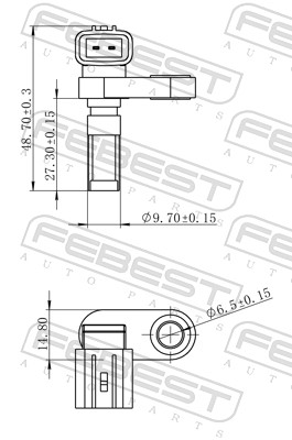 FEBEST ABS Sensor 01606001 Bagaksel venstre for TOYOTA