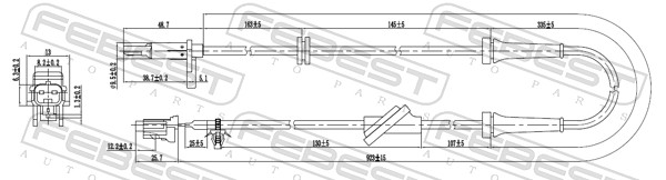 FEBEST ABS Sensor 02606013 venstre foraksel for NISSAN