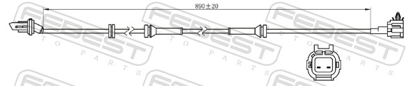 FEBEST ABS Sensor 02606018 Bagaksel venstre for NISSAN