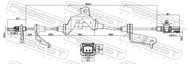 FEBEST ABS Sensor 03606003 venstre foraksel for HONDA