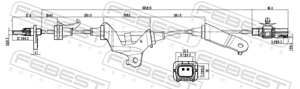 FEBEST ABS Sensor 03606004 højre foraksel for HONDA