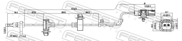 FEBEST ABS Sensor 03606008 højre foraksel for HONDA