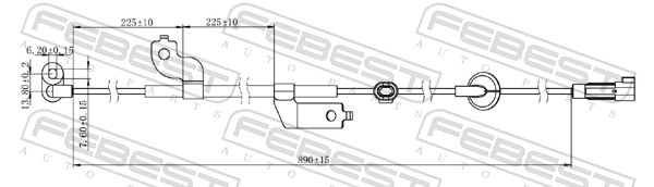 FEBEST ABS Sensor 04606004 højre foraksel for MITSUBISHI