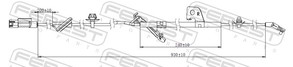 FEBEST ABS Sensor 04606008 Bagaksel højre for CITROËN/PEUGEOT JEEP MITSUBISHI