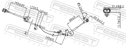 FEBEST ABS Sensor 04606013 venstre foraksel for MITSUBISHI