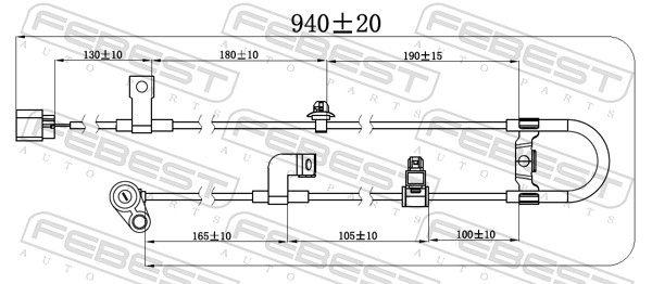 FEBEST ABS Sensor 04606019 Bagaksel venstre for MITSUBISHI