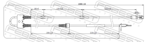 FEBEST ABS Sensor 07606001 venstre foraksel for ALFAROME/FIAT/LANCI SUZUKI