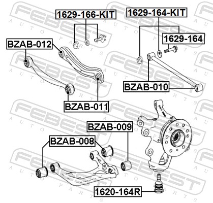 FEBEST Styrtkorrektionsskruesæt 1629-166-KIT for MERCEDES-BENZ