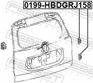 FEBEST Dørhængsel 0199-HBDGRJ158 for TOYOTA