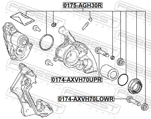 FEBEST Rep.sæt, bremsekaliper 0175agh30r foraksel for TOYOTA