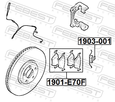 FEBEST Fjeder, skivebremseklodser 1903001 for BMW