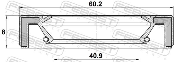 FEBEST Akseltætningsring, drivaksel 95gay42600808x for TOYOTA