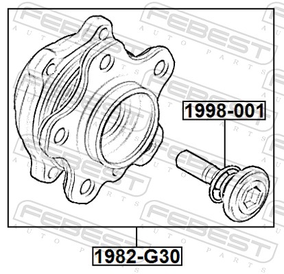 FEBEST Akselbolt, drivaksel 1998001 foraksel for BMW