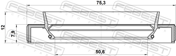 FEBEST Pakdåse, differentiale 95hby52750812l midten for BMW