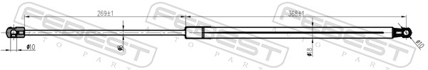 FEBEST Gasfjeder, motorhjelm 23117009 for VAG