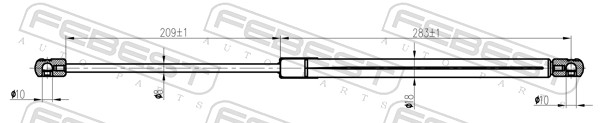 FEBEST Gasfjeder, motorhjelm 27117002 for VOLVO