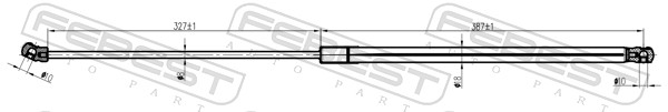 FEBEST Gasfjeder, motorhjelm 23117008 for VAG