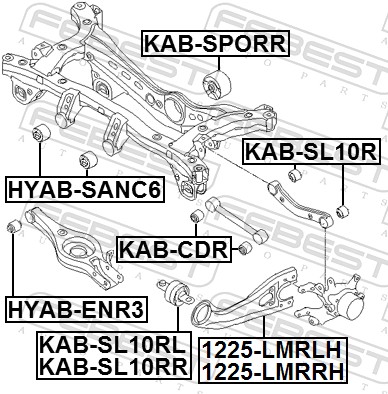 FEBEST Bærearm, hjulophæng 1225-LMRRH foran akslen for HYUNDAI