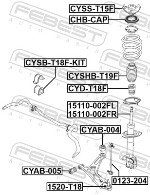 FEBEST Gummianslag, affjedring CYD-T18F foraksel for CHERY