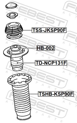 FEBEST Gummianslag, affjedring TD-NCP131F foraksel for TOYOTA
