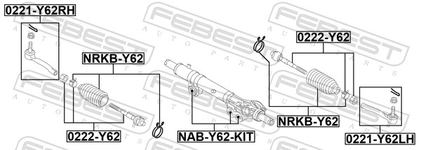 FEBEST Sporstangkugle 0221-Y62LH venstre foraksel for NISSAN