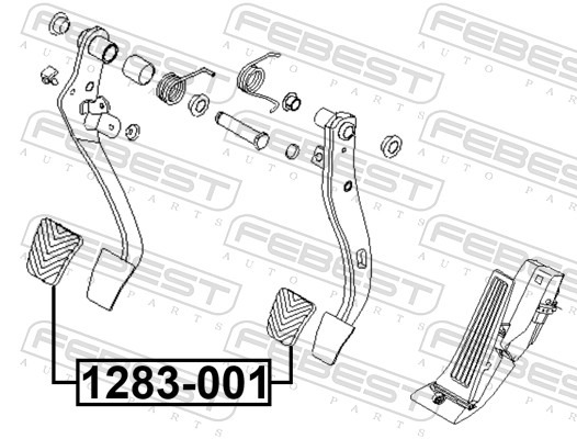 FEBEST Pedalbelægning, koblingspedal 1283-001 for HYUNDAI MITSUBISHI ALFAROME/FIAT/LANCI