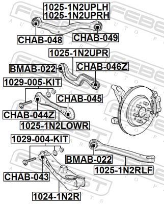 FEBEST Styrtkorrektionsskruesæt 1029-005-KIT for GENERAL MOTORS