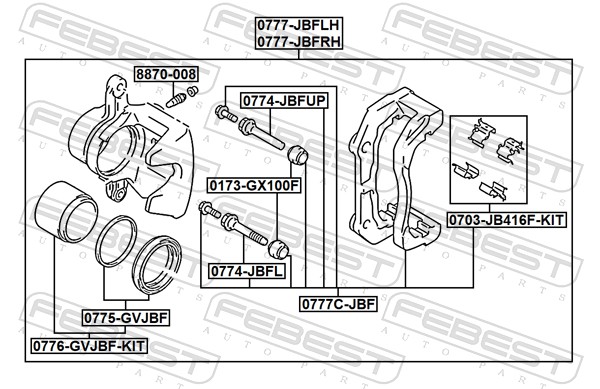 FEBEST Bremsekaliper 0777-JBFLH venstre foraksel for SUZUKI