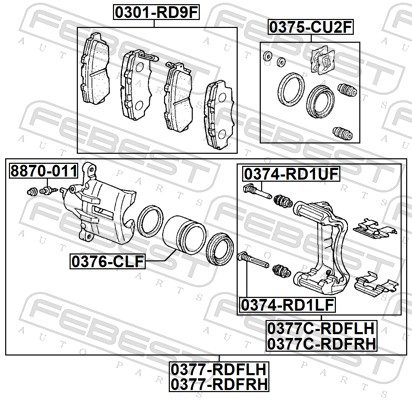FEBEST Bremsekaliper 0377-RDFLH venstre foraksel for HONDA