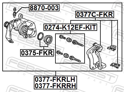 FEBEST Bremsekaliper 0377-FKRLH Bagaksel venstre for HONDA