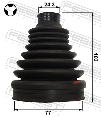 FEBEST Drivaksel Manchet 1515P-T19T foraksel for CHERY