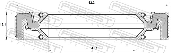 FEBEST Akseltætningsring, drivaksel 95QAS-43621212X for FORD MERCEDES-BENZ ISUZU HYUNDAI