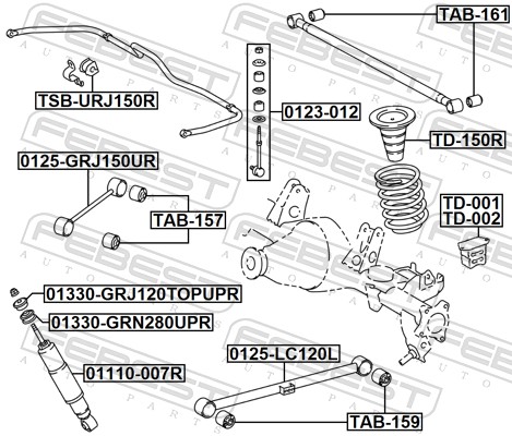 FEBEST Gummianslag, affjedring TD-150R bagaksel for TOYOTA GREAT WALL