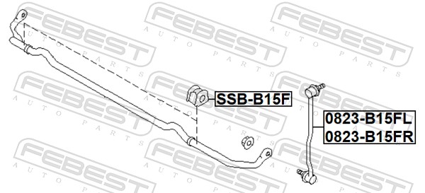 FEBEST Stang/led, stabilisator 0823-B15FR højre foraksel for SUBARU