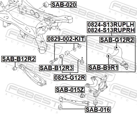 FEBEST Bærearm, hjulophæng 0824-S13RUPLH oppe for SUBARU