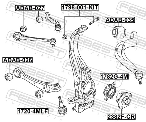 FEBEST Hjulnav 2382F-CR foraksel for PORSCHE VAG