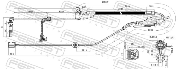 FEBEST ABS Sensor 01606-017 højre foraksel for TOYOTA