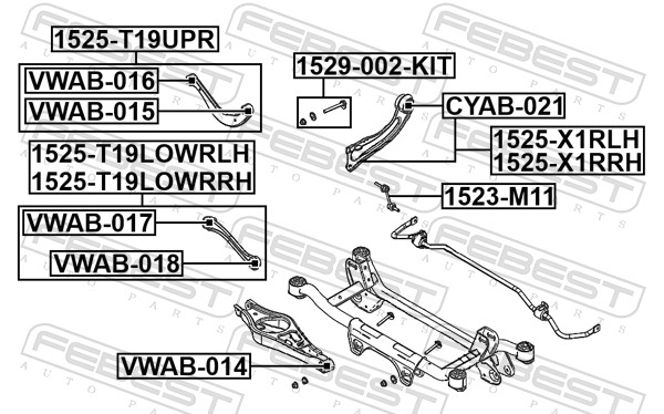 FEBEST Styrtkorrektionsskruesæt 1529-002-KIT for LADA CHERY