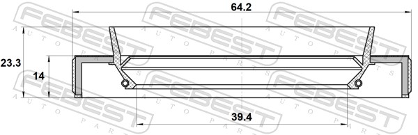 FEBEST Akseltætningsring, drivaksel 95HBS-41641423R for TOYOTA