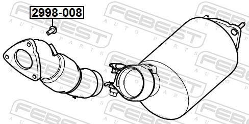 FEBEST Skrue, udstødningssystem 2998-008 for VOLVO FORD DAF MERCEDES-BENZ BMW LAND ROVER JAGUAR NISSAN RENAULT TOYOTA VAG CHERY