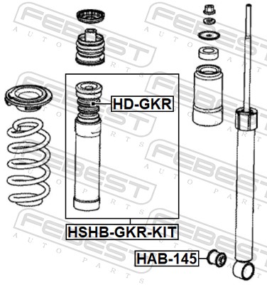 FEBEST Gummianslag, affjedring HD-GKR bagaksel for HONDA