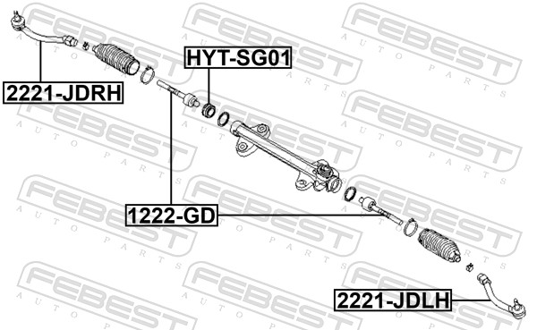 FEBEST Styrestang, inderste 1222-GD foraksel for HYUNDAI