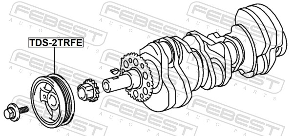 FEBEST Remskive, krumtapaksel TDS-2TRFE for TOYOTA