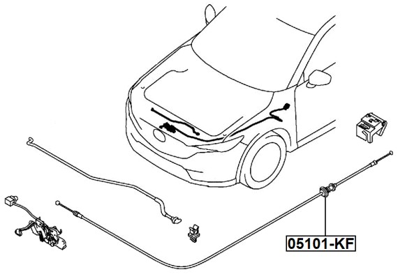 FEBEST Motorhjelmskabel 05101-KF for MAZDA