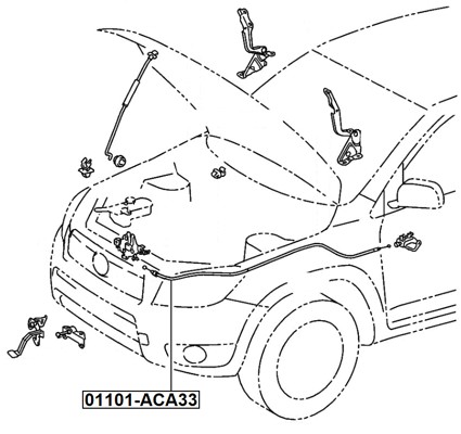FEBEST Motorhjelmskabel 01101-ACA33 for TOYOTA